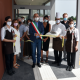 Momento del taglio del nastro alla presenza del Sindaco Luca Vecchi, Assessora Annalisa Rabitti e la dott.ssa Chiara Nasi oltre ai dipendenti CIRFOOD